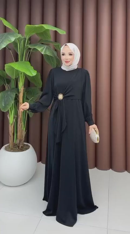 Bel Toka Bağlama Detay Elbise